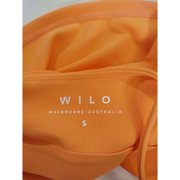 Wilo Womens Orange Ribbed Crop Tank Top Double Strap Stretch Size S NWOT. - Picture 3 of 7